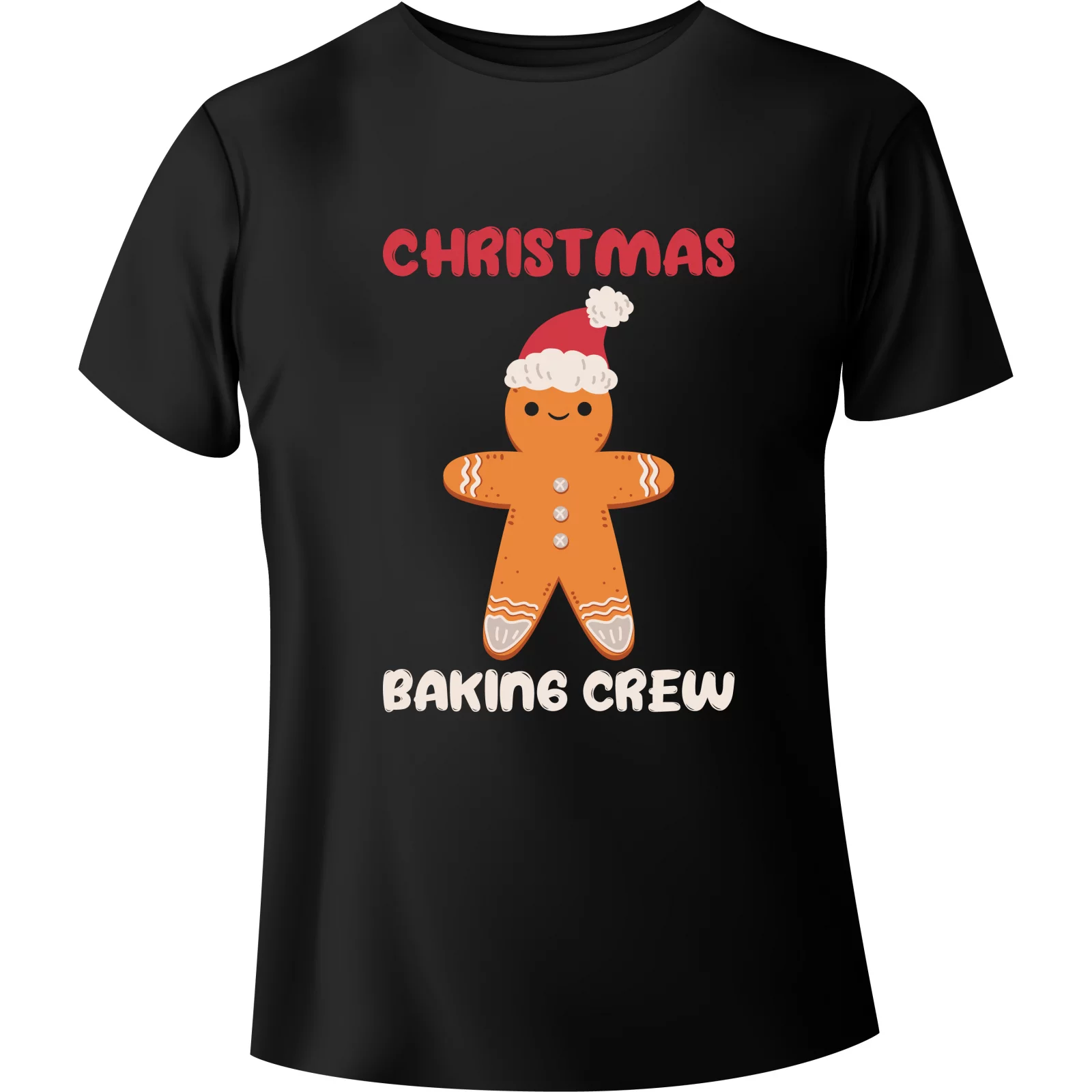 T-shirt Christmas Gingerbread "CHRISTMAS BAKING CREW" - BanByte.com