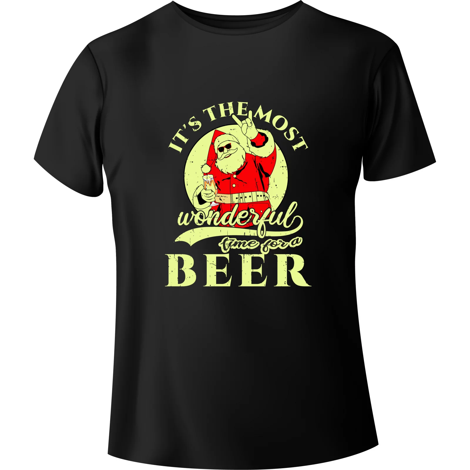 T-shirt Świąteczny Święty Mikołaj "Time for a Beer" - BanByte.com