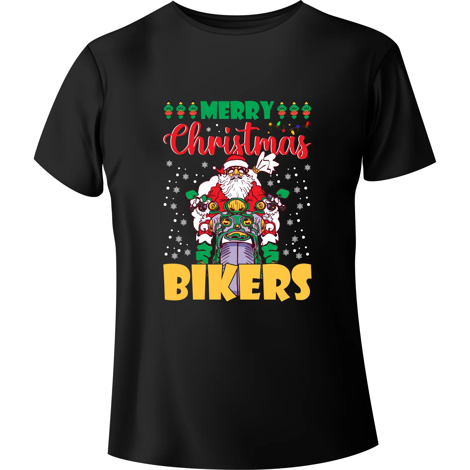 T-shirt Świąteczny motocykl "Merry Christmass Bikers" - BanByte.com