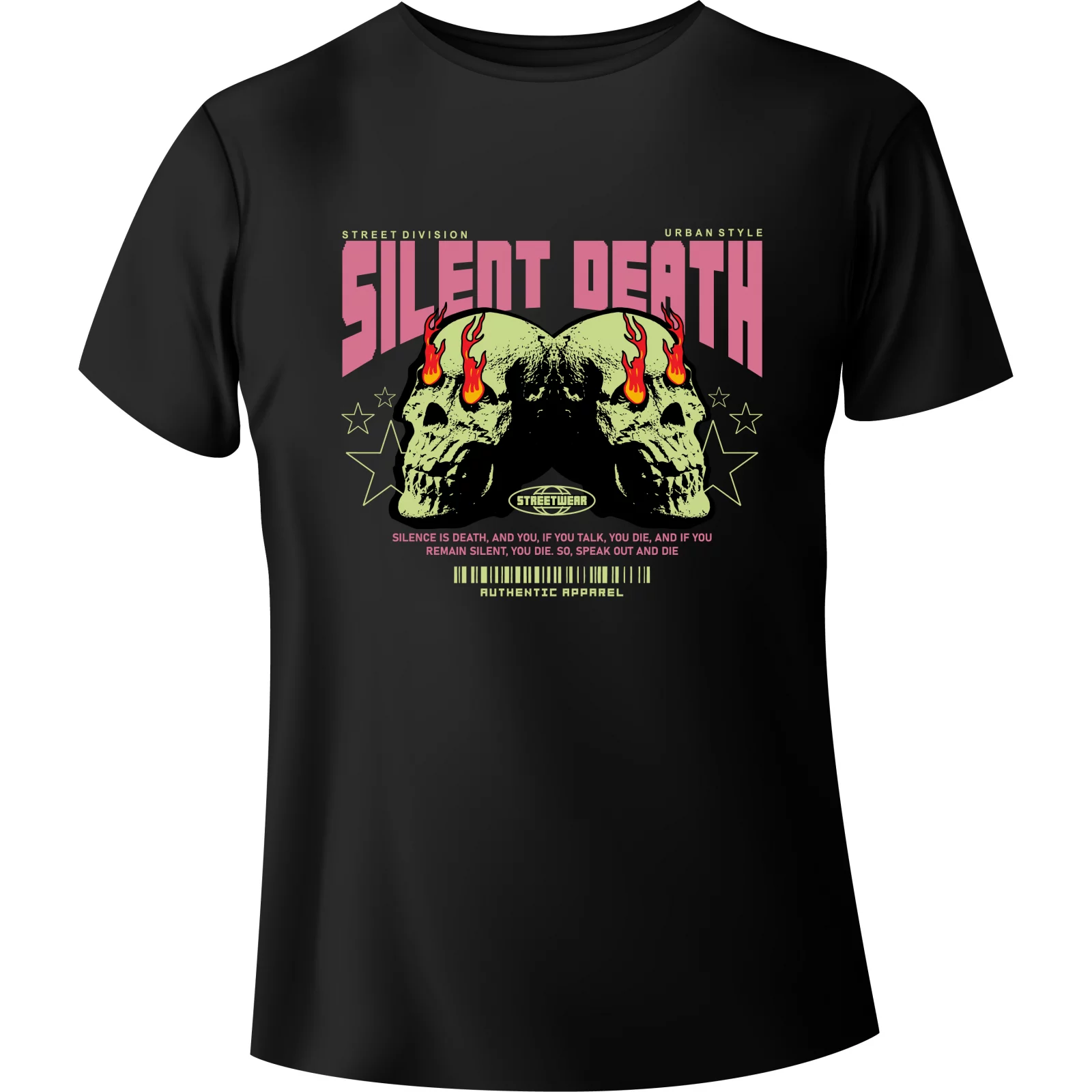 T-shirt - Urban style "SILENT DEATH"