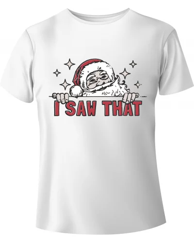 T-shirt Świąteczny Retro Święty Mikołaj "I SAW THAT" - BanByte.com