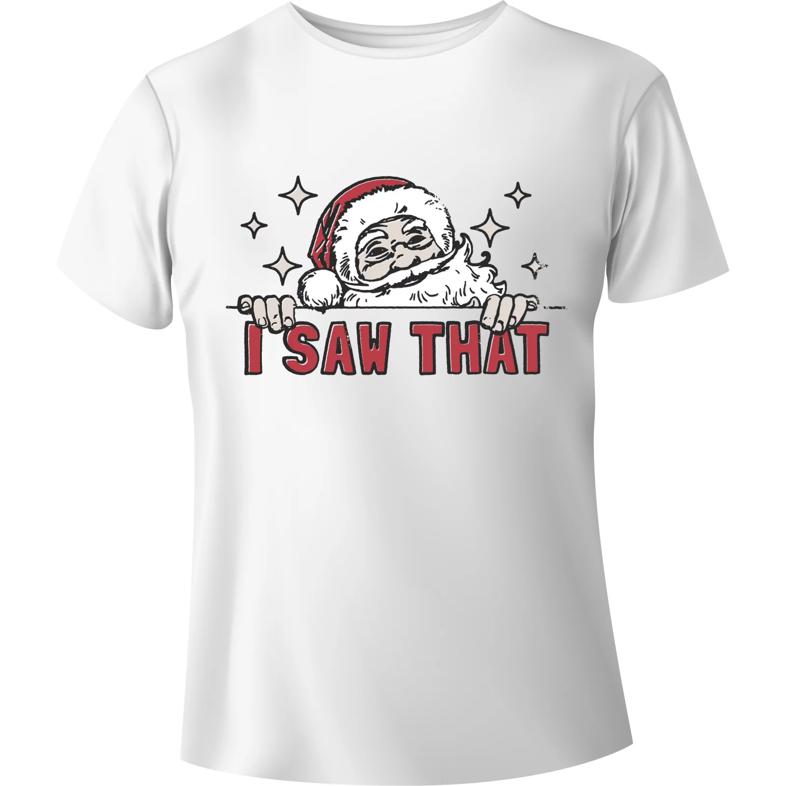 T-shirt Świąteczny Retro Święty Mikołaj "I SAW THAT" - BanByte.com