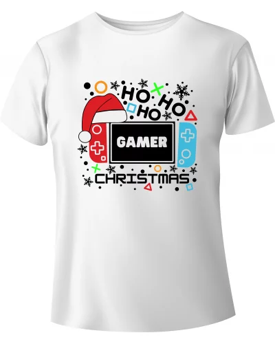 T-shirt Świąteczny Gracz "Christmas Gamer" - BanByte.com