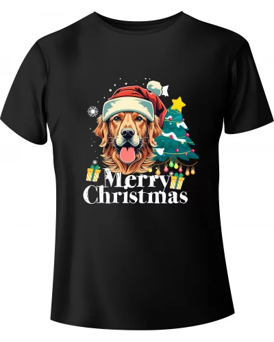 T-shirt Świąteczny Golden Retriever - BanByte.com