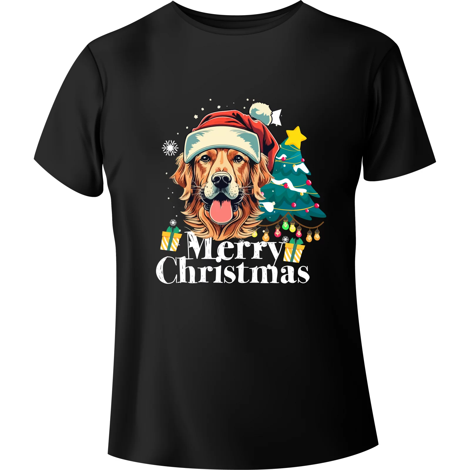 T-shirt Christmas Golden Retriever - BanByte.com