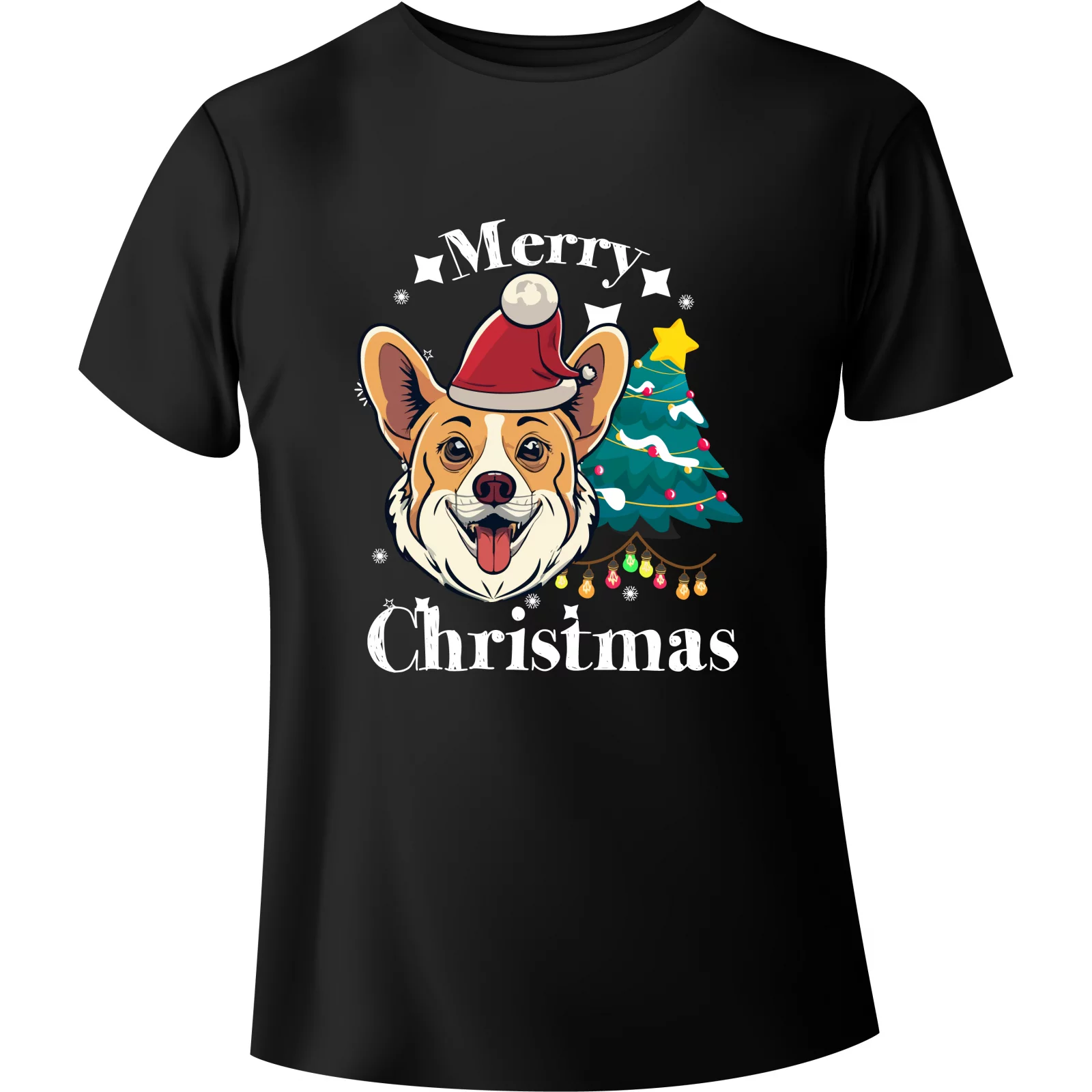 T-shirt Świąteczny Corgi Dog - BanByte.com