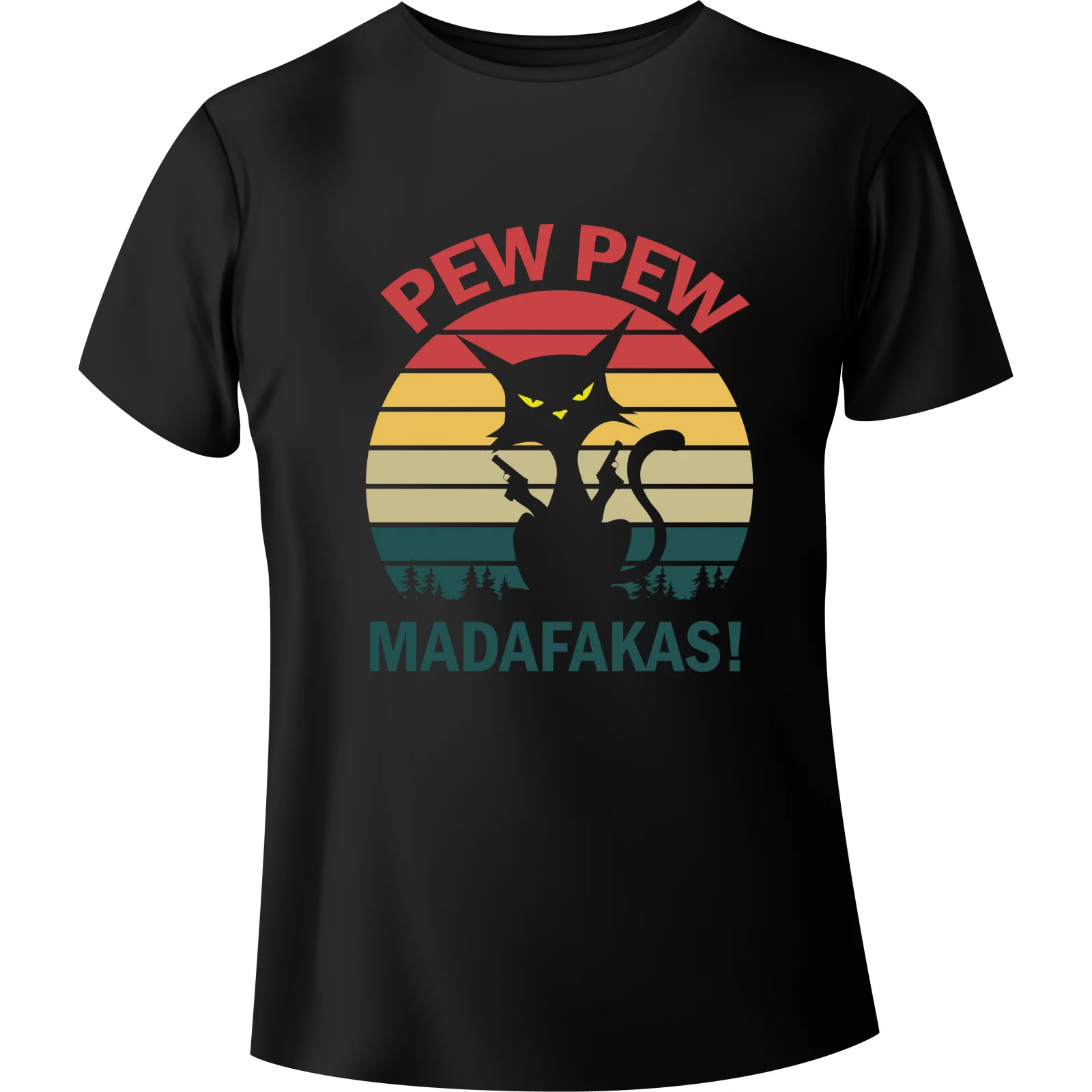 T-shirt with Cat "PEW PEW MADAFAKAS"